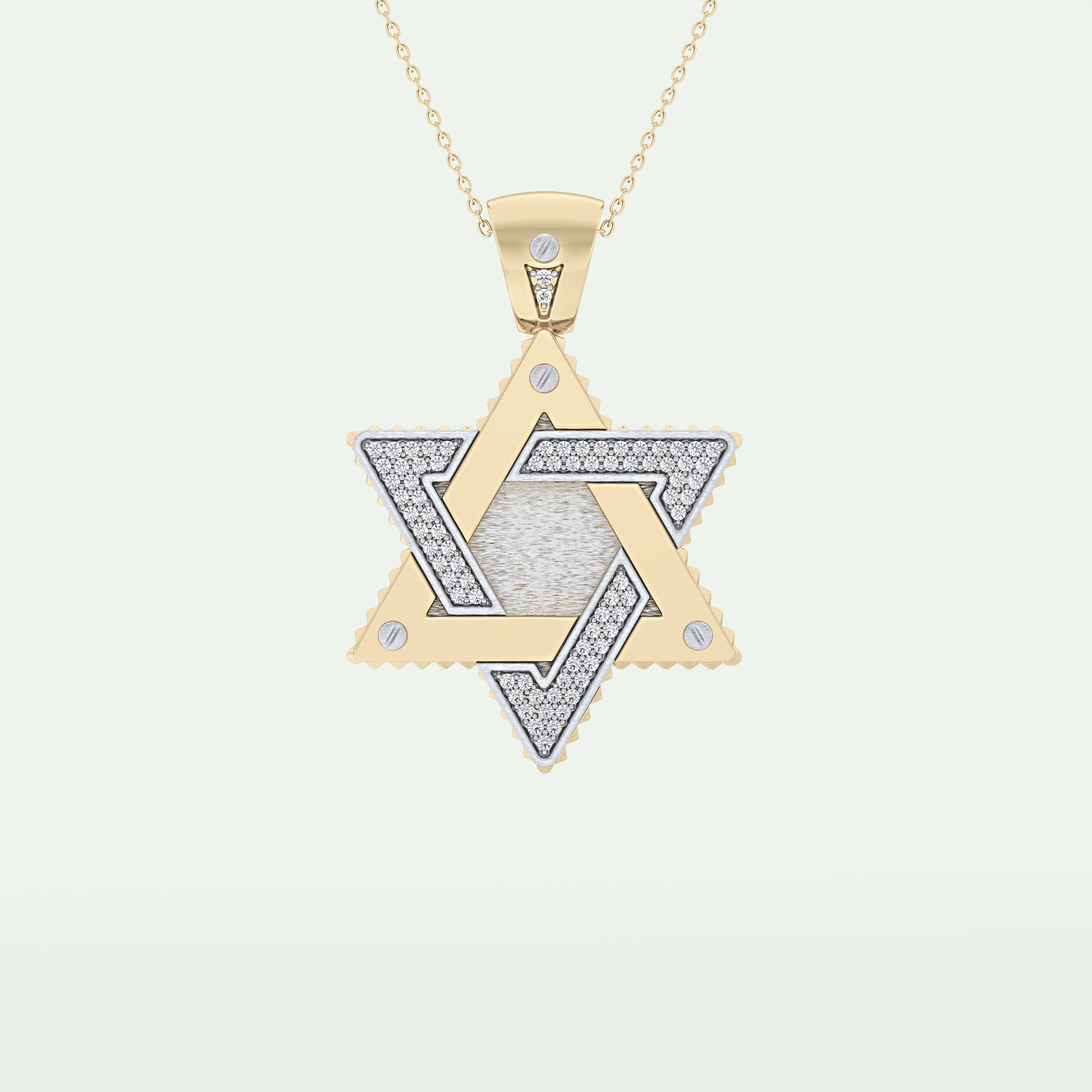 0.45 CT Unique Star Shaped Moissanite Diamond Stones Two Tone Necklace 1